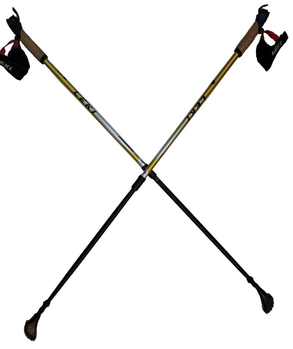 LEKI Nordic Walking Trainer Trekking Pole Grip Gold 105cm-135cm