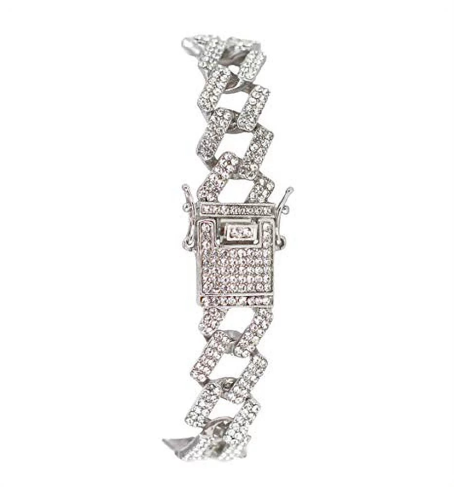 Charles Raymond Iced Out Mens Color on Blast Watch Single or Combo Sets with Blinged Out Bracelets Set. Iced Out Colourful Rainbow Flame Collection (ST10327CO-ZZ SLV)