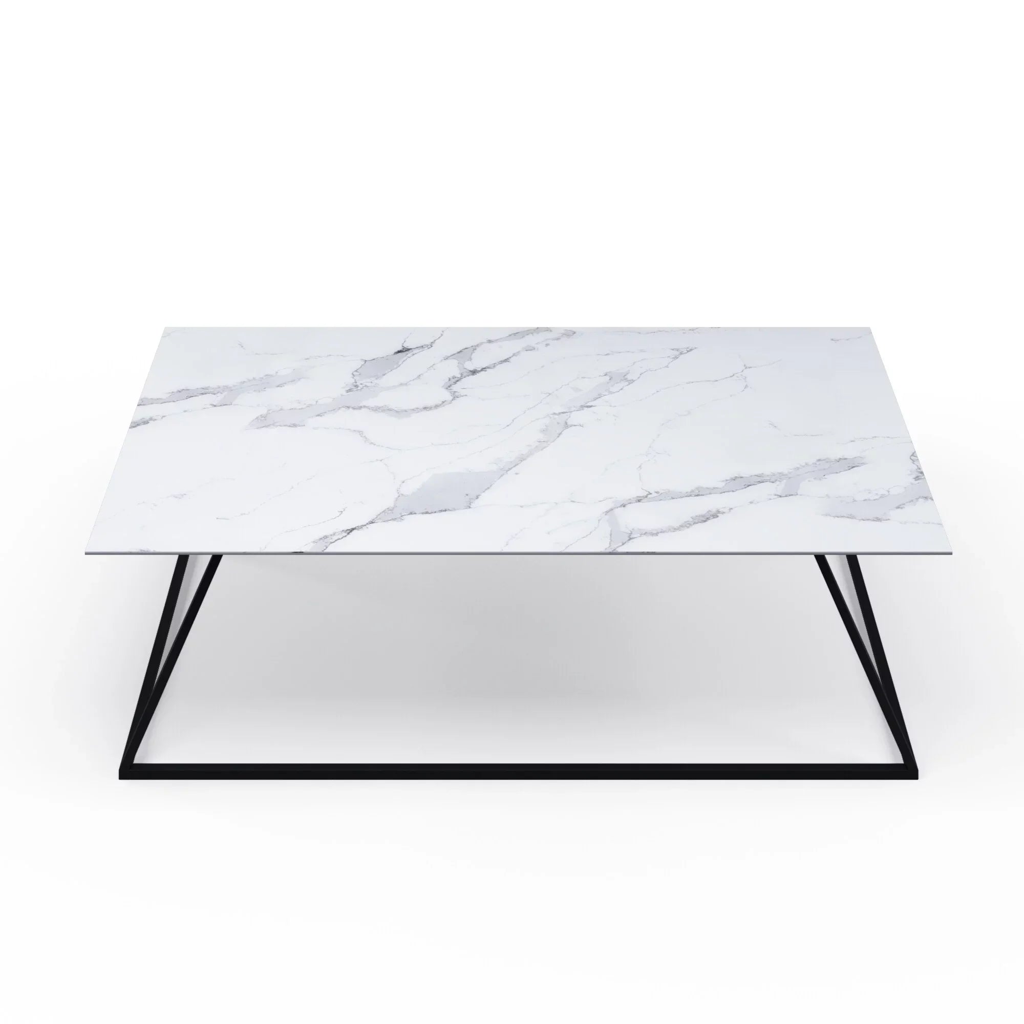 B-Modern  Savvy Modern White Carrara Coffee Table