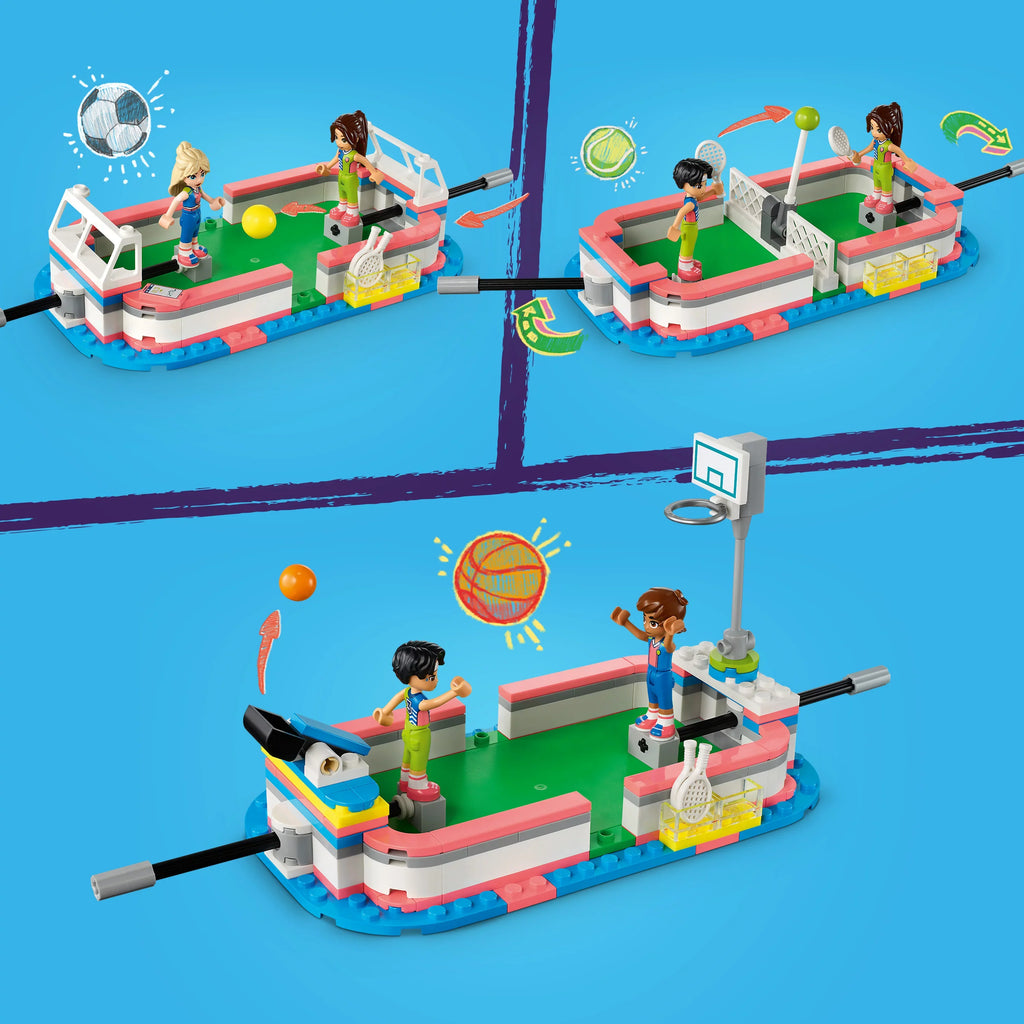 LEGO Friends Sports Center 41744 Building Toy Set for Boys and Girls Ages 8 and up, Includes Football, Basketball and Tennis Games, A Fun Gift for Kids Who Love Sports and Pretend Play