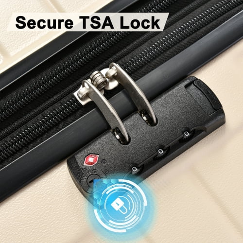 Zateety Hardshell Luggage Sets 3 Piece double spinner 8 wheels Suitcase with TSA Lock Lightweight 20''24''28''