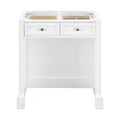James Martin Furniture  30 in. De Soto Makeup Countertop Unit with 3 CM Grey Expo Quartz Top, Bright White