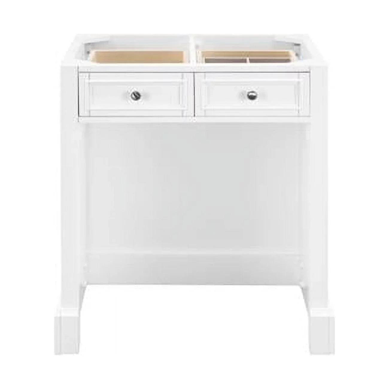 James Martin Furniture  30 in. De Soto Makeup Countertop Unit with 3 CM Grey Expo Quartz Top, Bright White
