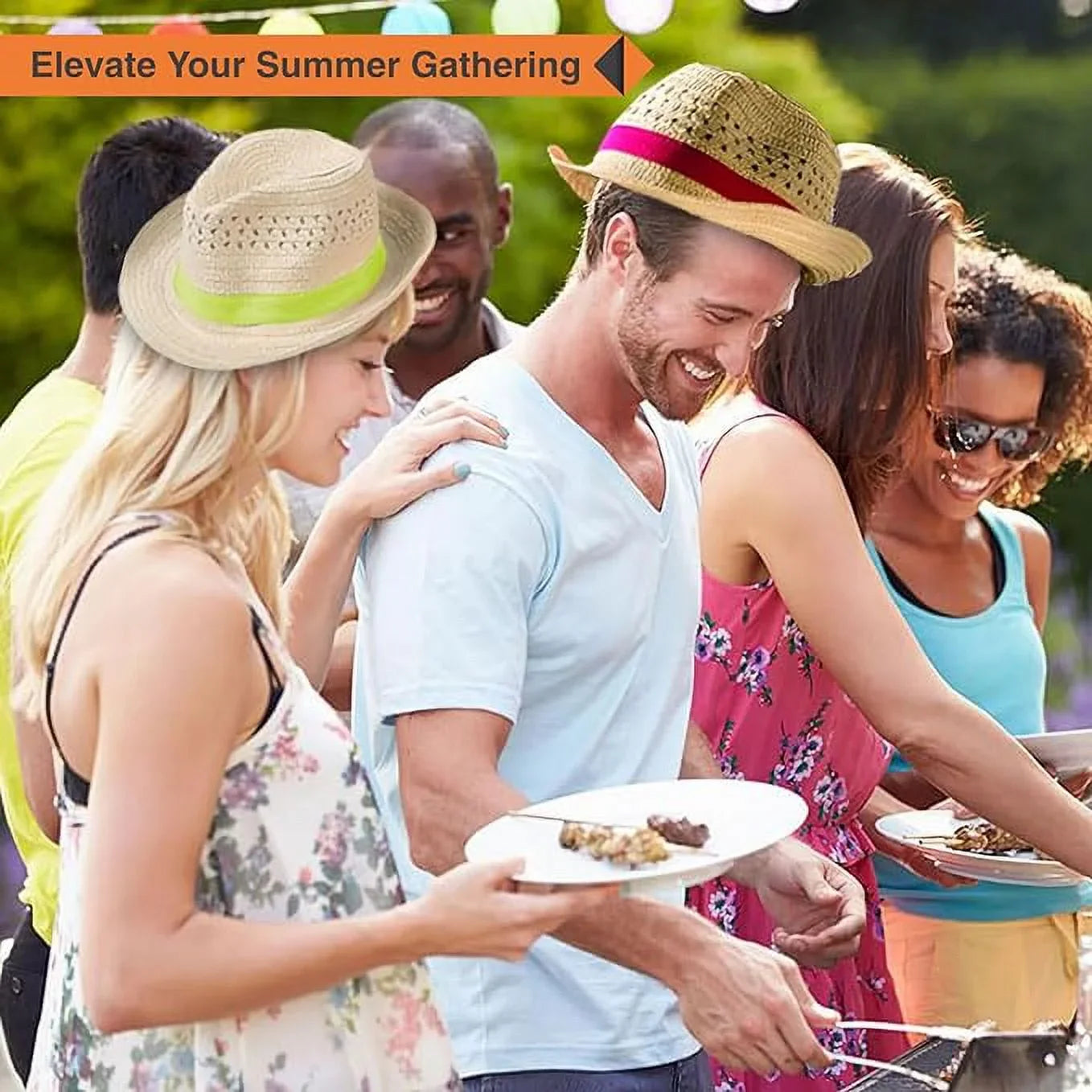 Fedora With Band - Party Wear - 12 Pieces
