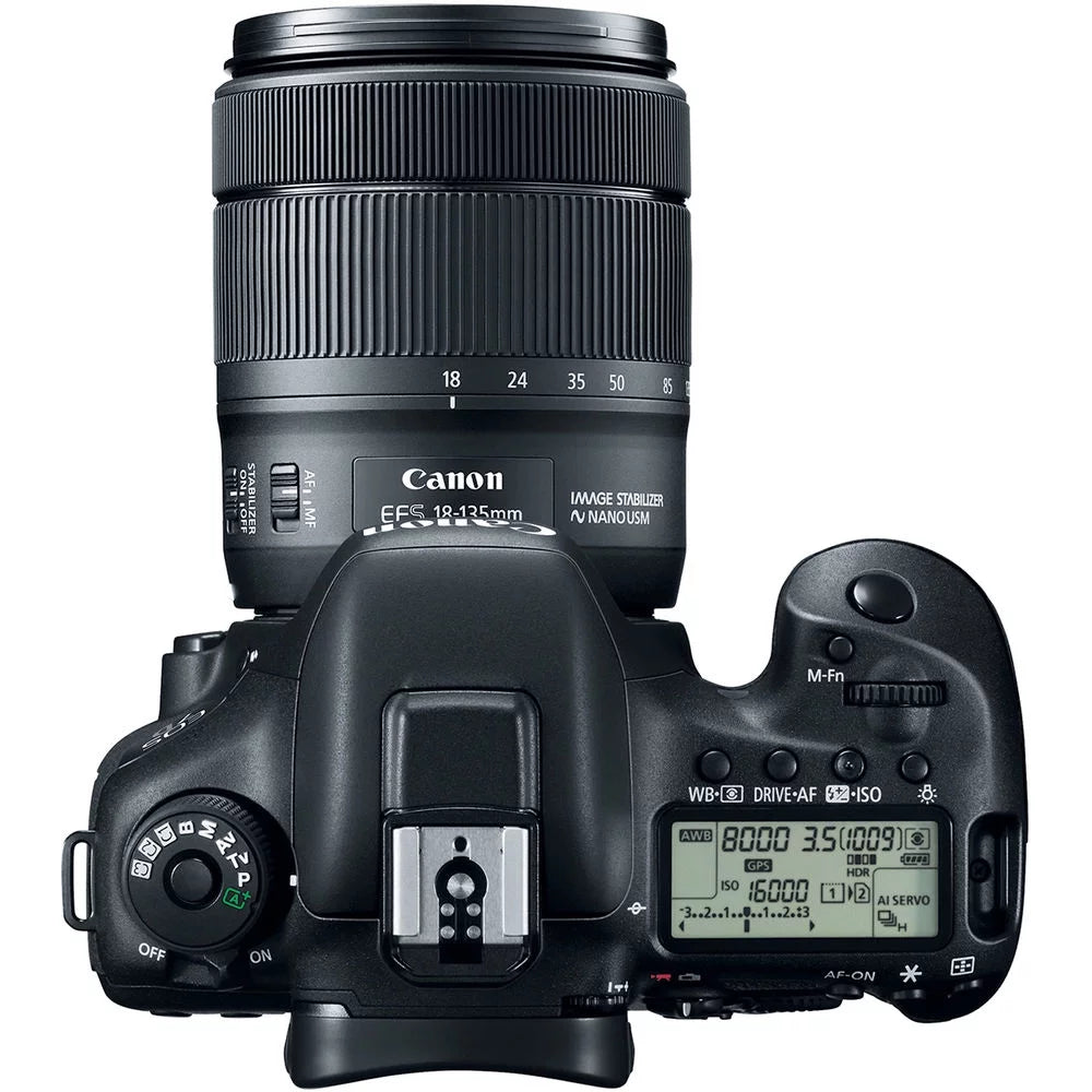 Canon EOS 7D Mark II DSLR Camera W/ 18-135mm f/3.5-5.6 IS USM Lens & W-E1 + More