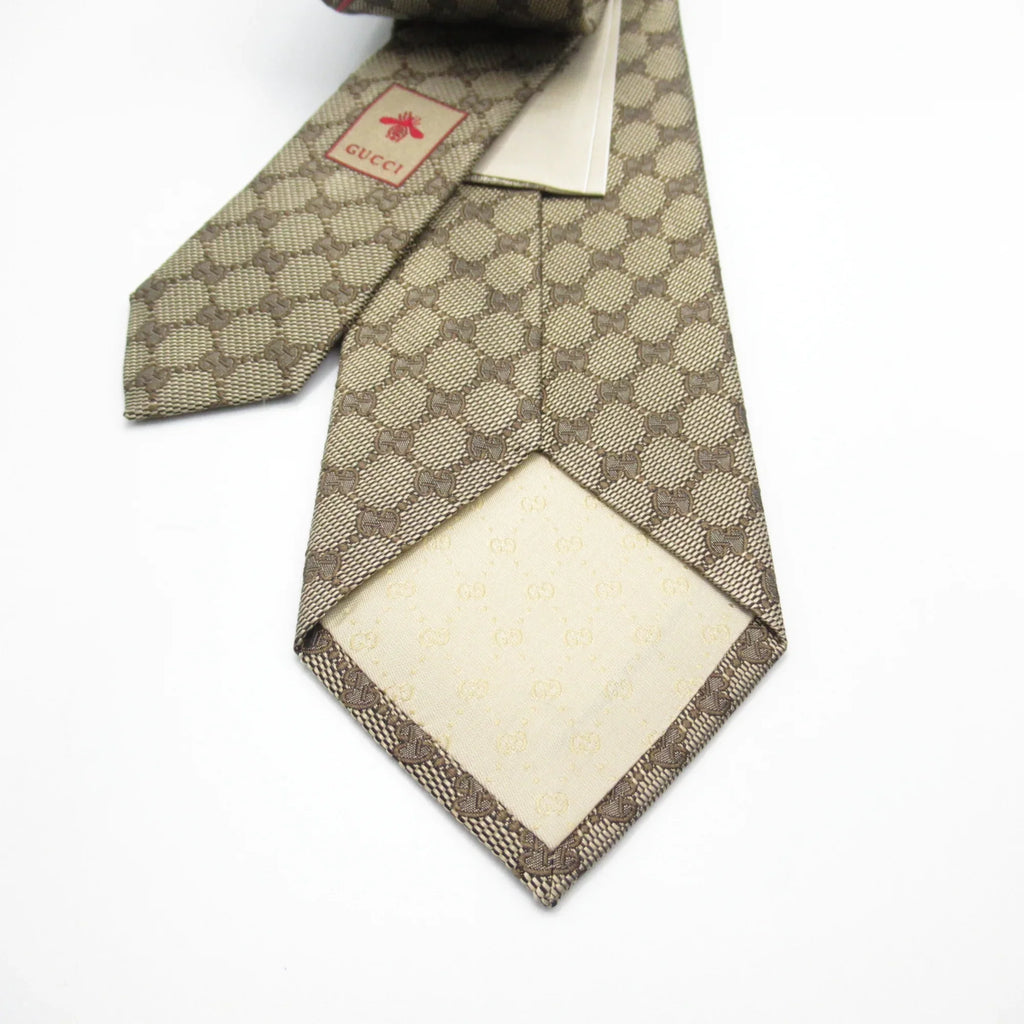 Pre-Owned GUCCI tie Beige silk (New)