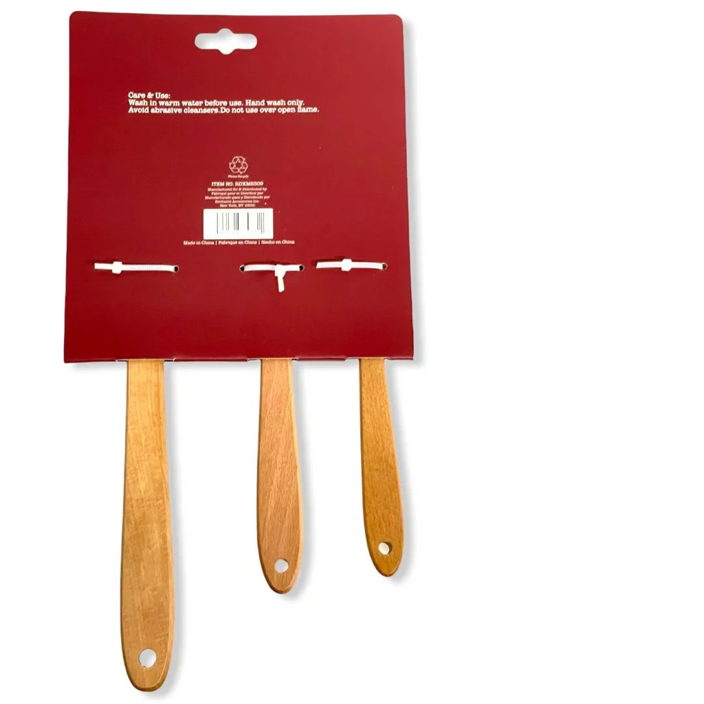 Rae Dunn Silicone Spatula 3 Pc. Spatula Set  LL Letter with Hard Wood Handles