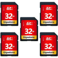 Gigastone 32GB SDHC Card Class 10 UHS-I U1 Up to 80MB/s Memory Card, 5 pack (5x32GB)