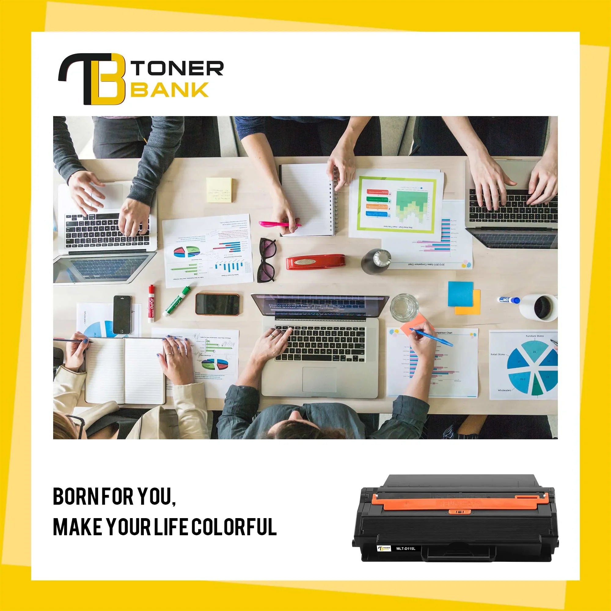 Toner Bank 6-Pack Compatible Toner for Samsung MLT-D115L 115L use with Xpress SL-M2620 SL-M2670 SL-M2830DW SL-M2880FW SL-M2820DW SL-M2870FW Printer 6 * Black