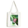 Summer Lotus Pool Lake Tote Canvas Bag Shopping Satchel Casual Handbag