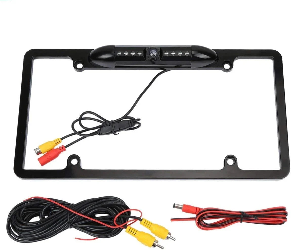 Backup Camera Rearview License PLatitudee Frame for Jensen CAR8000 Black