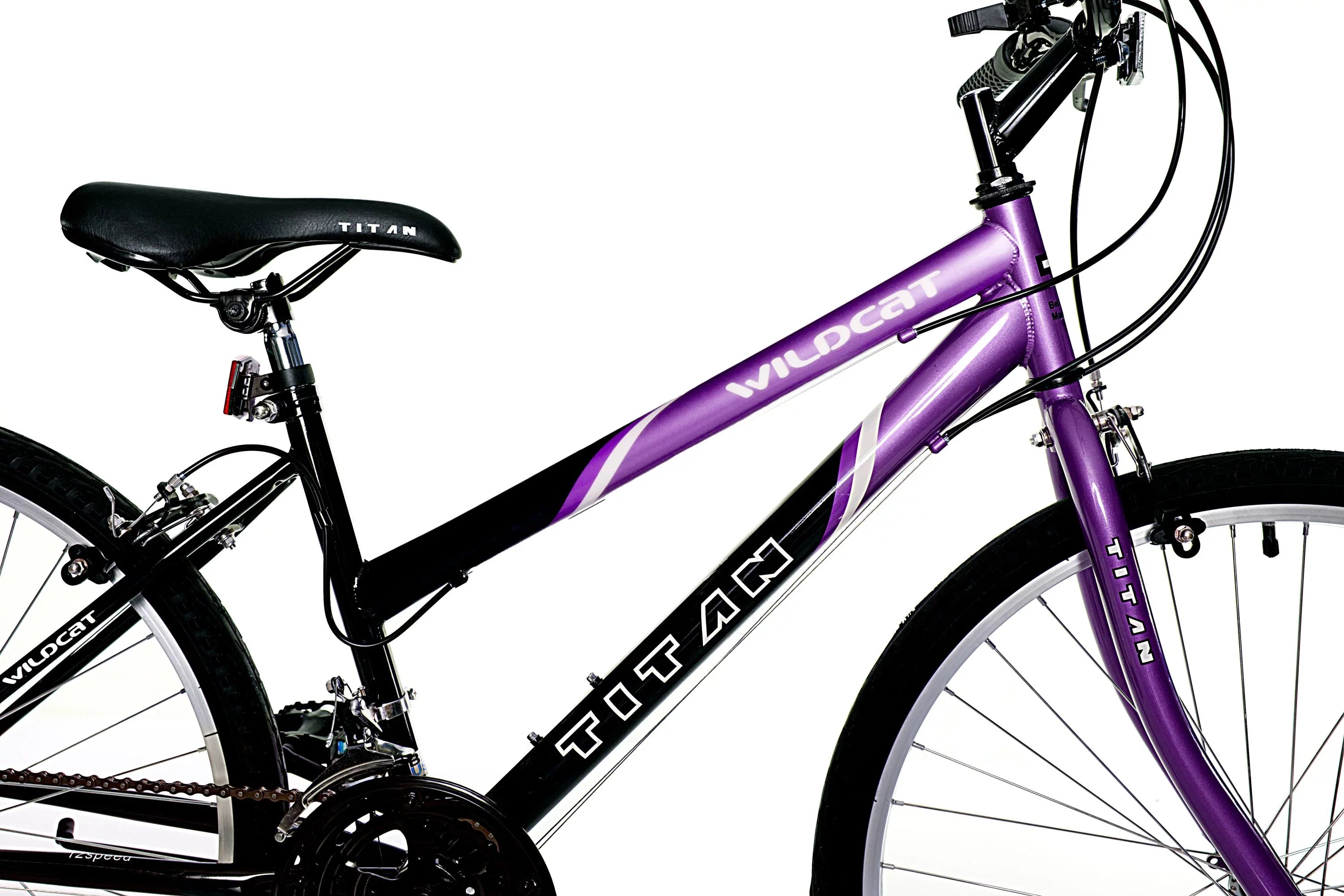 Titan Wildcat 18-Speed Women's Mountain Bike, Purple and Black