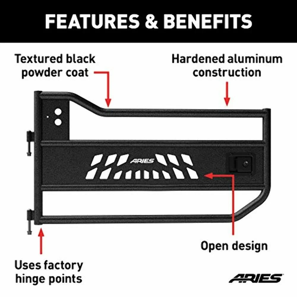 Aries Offroad Tubular Door - AR15009 Fits select: 2013 JEEP WRANGLER, 2008 JEEP WRANGLER UNLIMITED