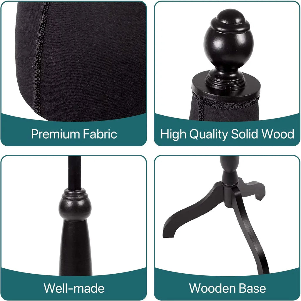 NiamVelo Female Mannequin Torso Dress Form 60-67 Inch Height Adjustable Body Model with Tripod Wooden Base, Black
