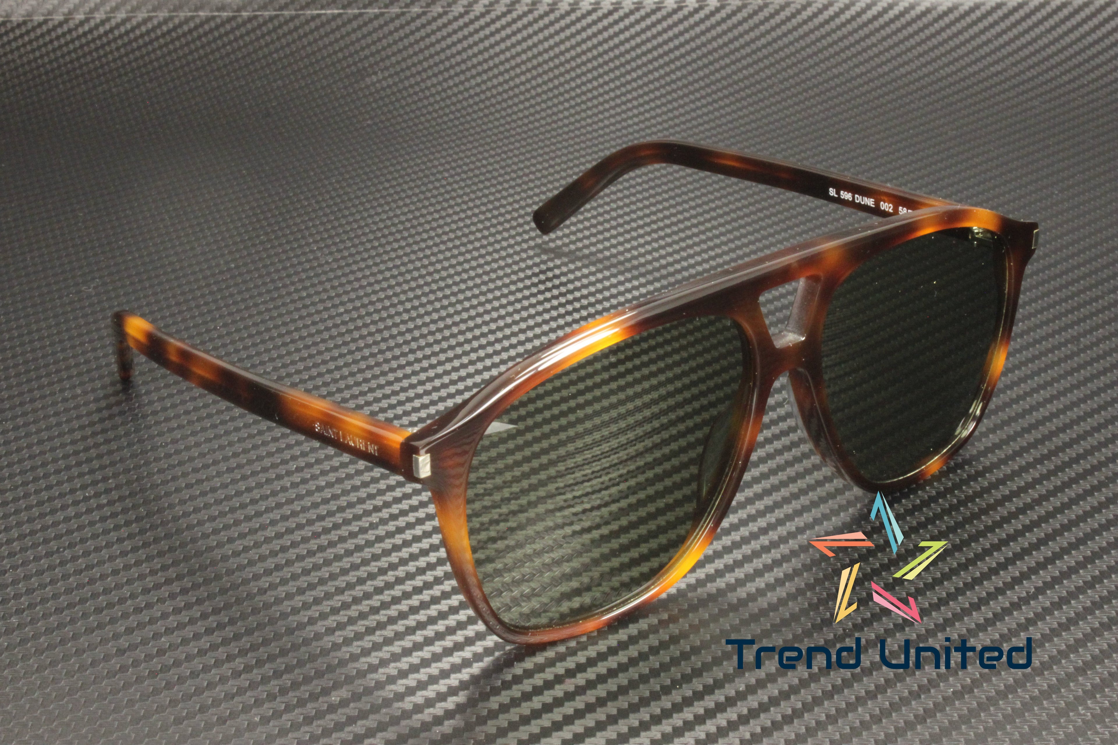 SAINT LAURENT SL 596 DUNE 002 Pilot Havana Green 58mm Women's Sunglasses