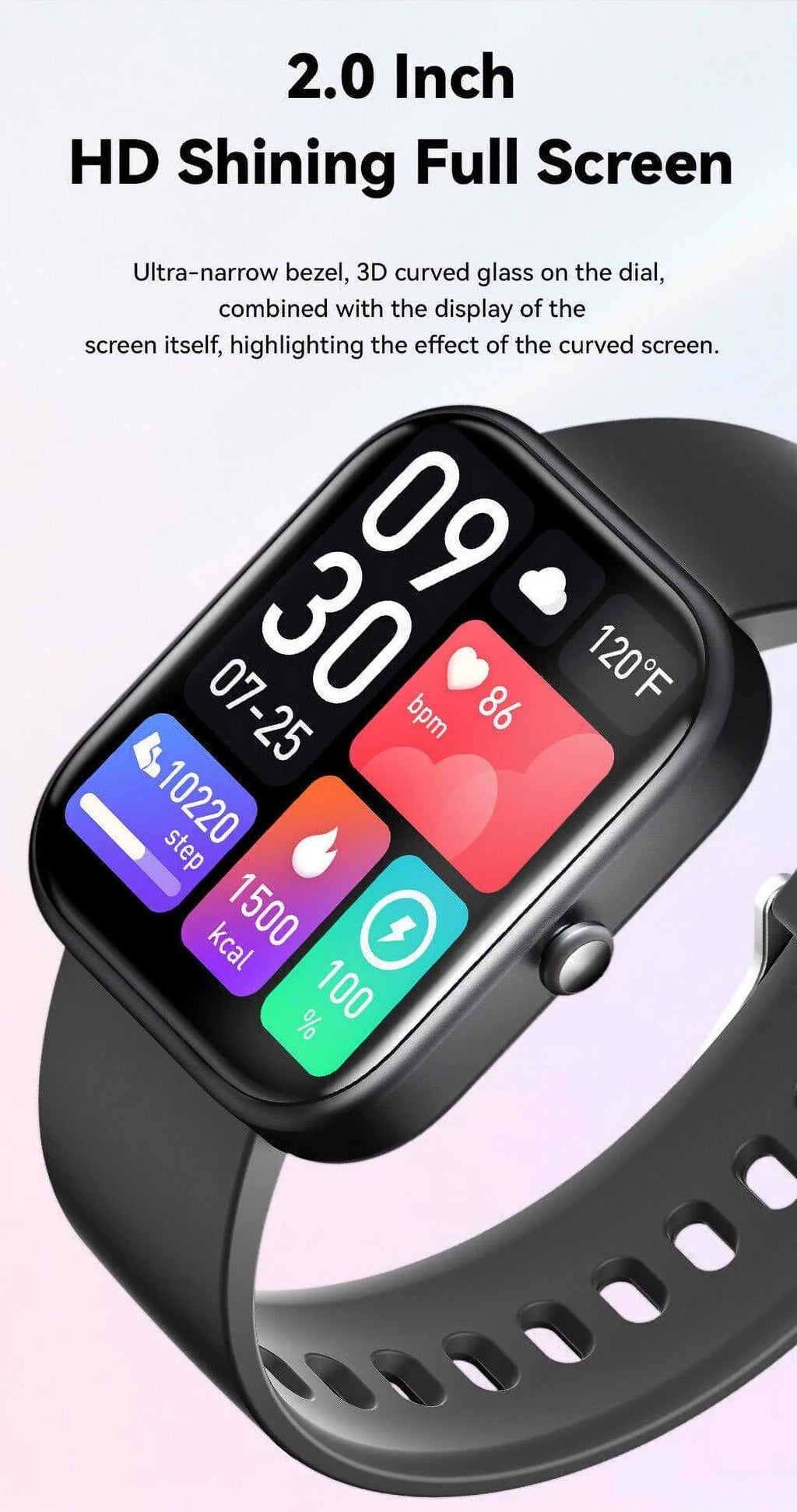 GTS5 Smart Watch Blood Pressure Fitness Tracker Women Men for Android and iOS Black