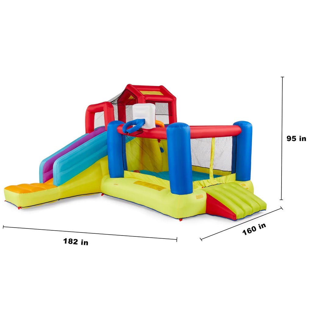 Banzai Outdoor Bounce House with Slide, Climbing Wall & 2 Sports Activities