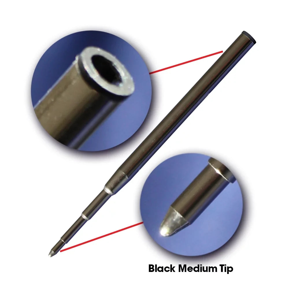 Jaymo Replacement for Montblanc 128211/128214 - Measures 3.875 in / 98 mm Long - Ballpoint Pen Refill - 6 Black + 6 Blue
