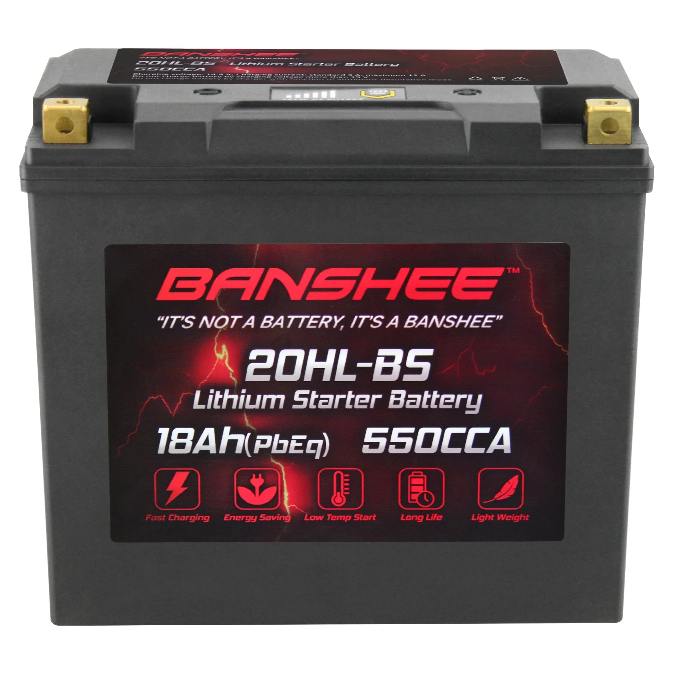 Banshee YTX20L-BS LiFePO4 Motorsports Battery Compatible with American Iron Horse Ranger 2001 to 2002