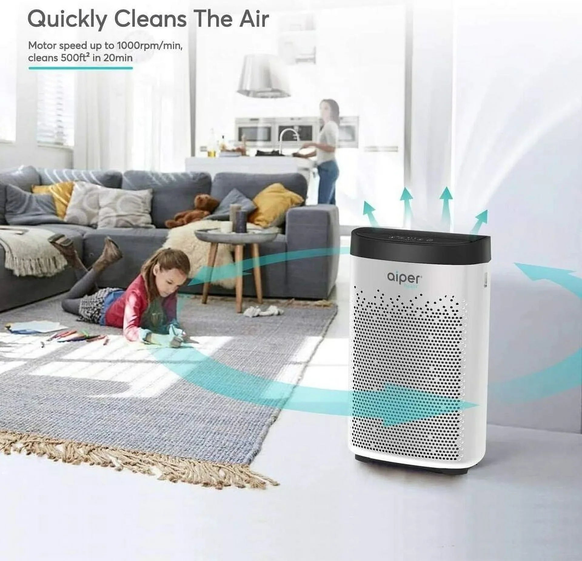 Open Box AIPER Air Purifier for Home KJ200 - WHITE