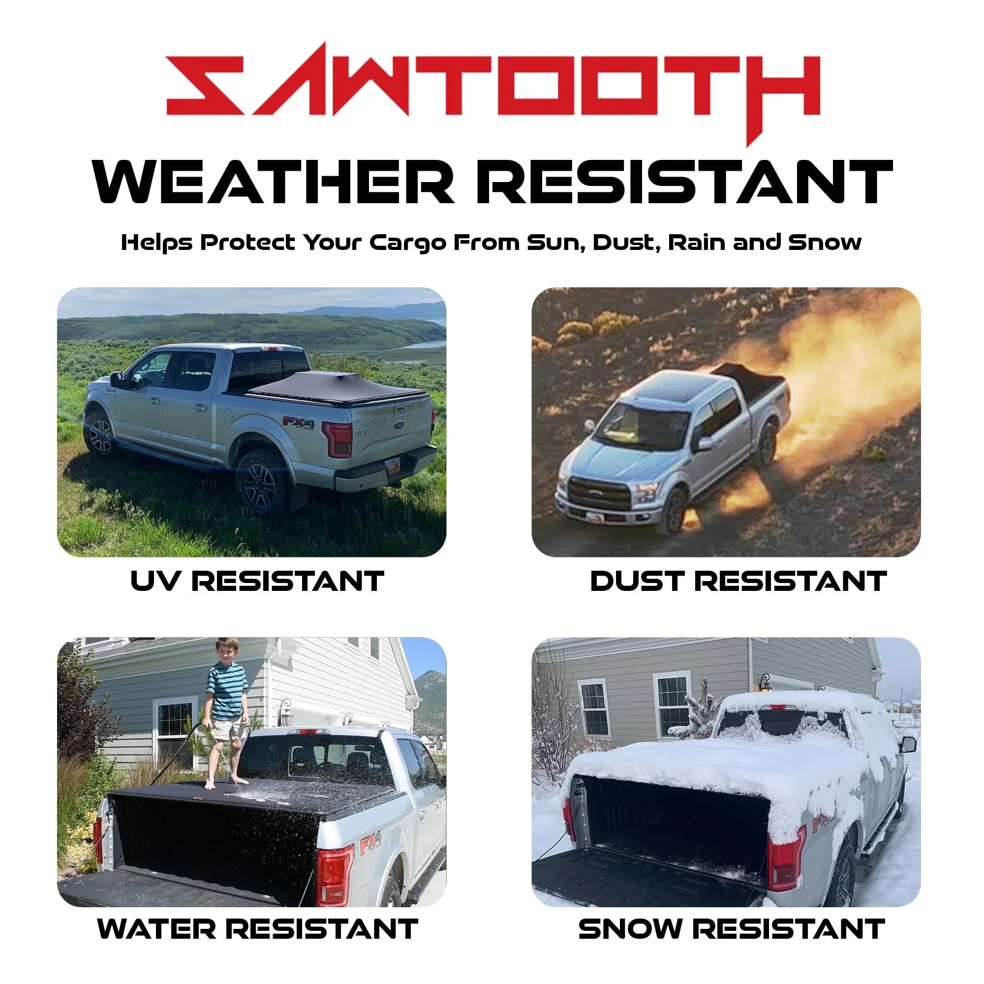Sawtooth Expandable Tonneau Cover | Compatible with 2019-Present Ram 1500, 2500, 3500 | 5'-7" Bed