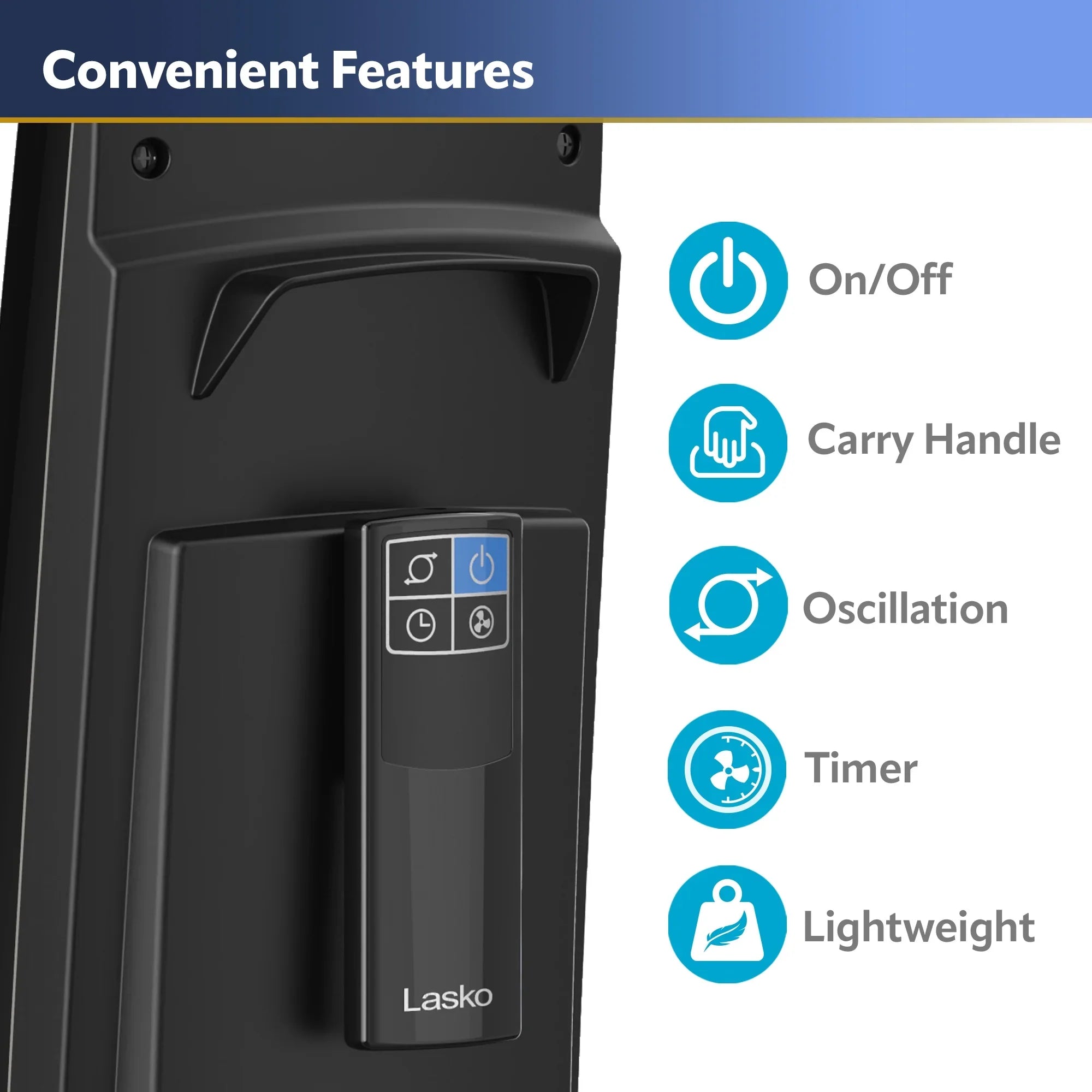 Lasko 38" 4-Speed Hybrid Tower Fan with Timer, Remote Control, Black/Silver, T38415, New