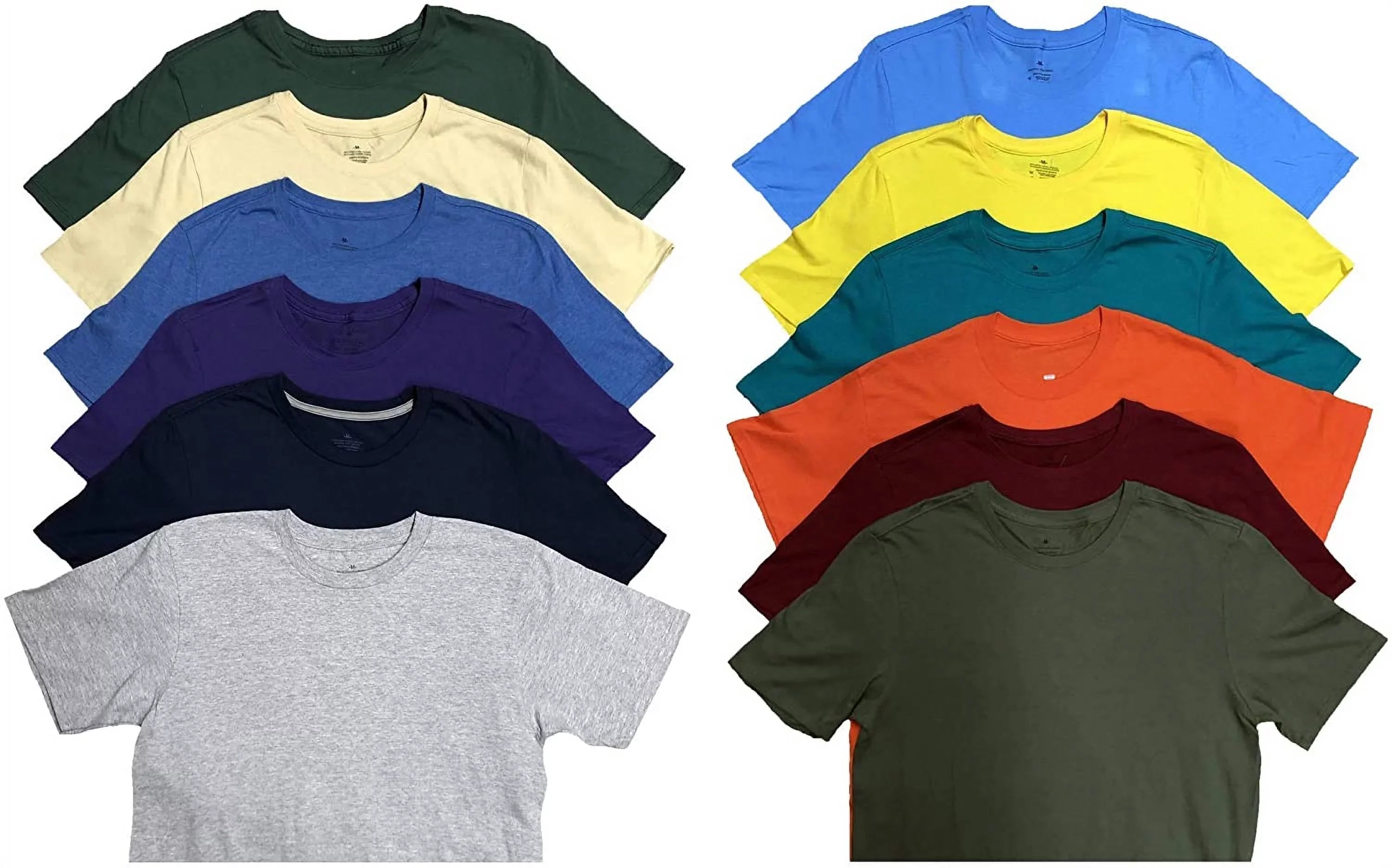 60 Pack of Bulk Mens Cotton Crew Tshirts, Assorted Wholepromotion Sleeve Tee Shirts (60 Pack Mens Tshirts Pack A, Small)