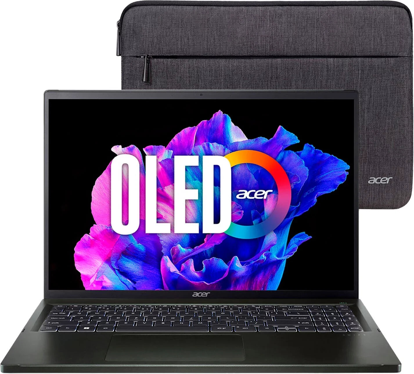 Acer Swift Edge 16 SFE16-43 - AMD Ryzen 7 - 7840U / up to 5.1 GHz - Win 11 Home - Radeon 780M - 16 GB RAM - 1.024 TB SSD - 16" OLED 3200 x 2000 (WQXGA+) @ 120 Hz - 802.11a/b/g/n/ac/ax (Wi-Fi 6E) - olivine black - kbd: US Intl