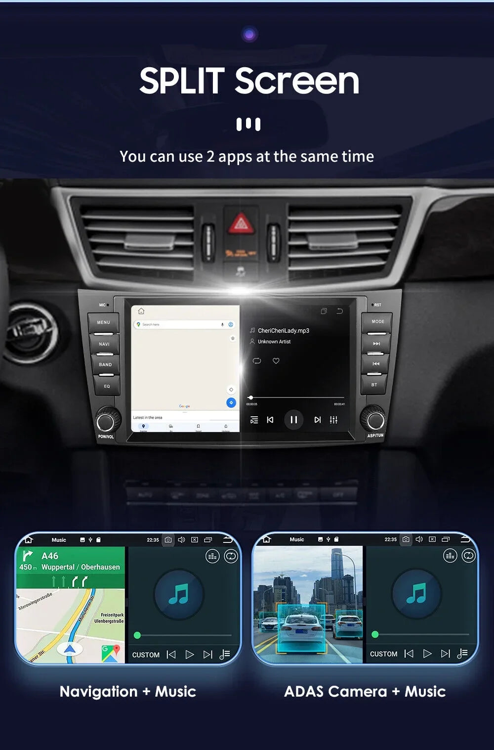 8" 1280*720 Car Carplay GPS Nav Stereo DSP Radio for Mercedes Benz E-Class W219