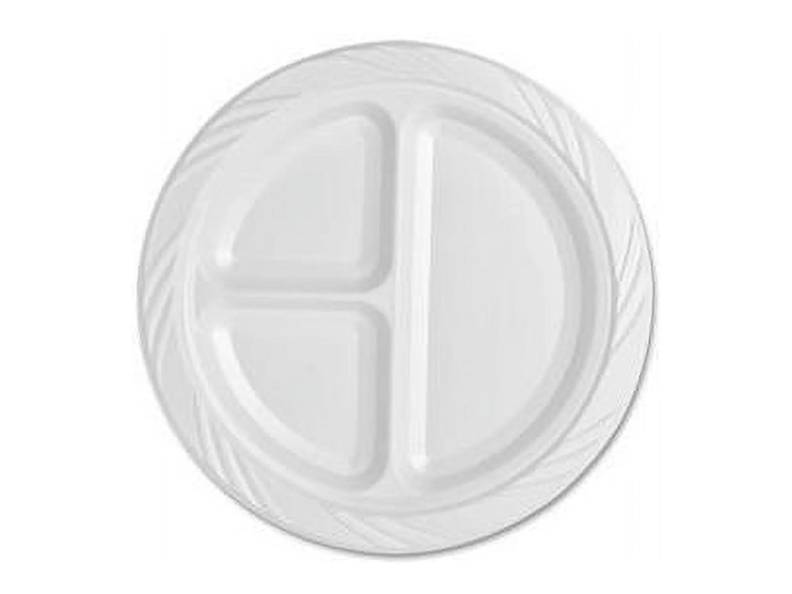 Genuine Joe 3-section Round Plastic PLatitudees, 9", 125 Pack, GJO10425