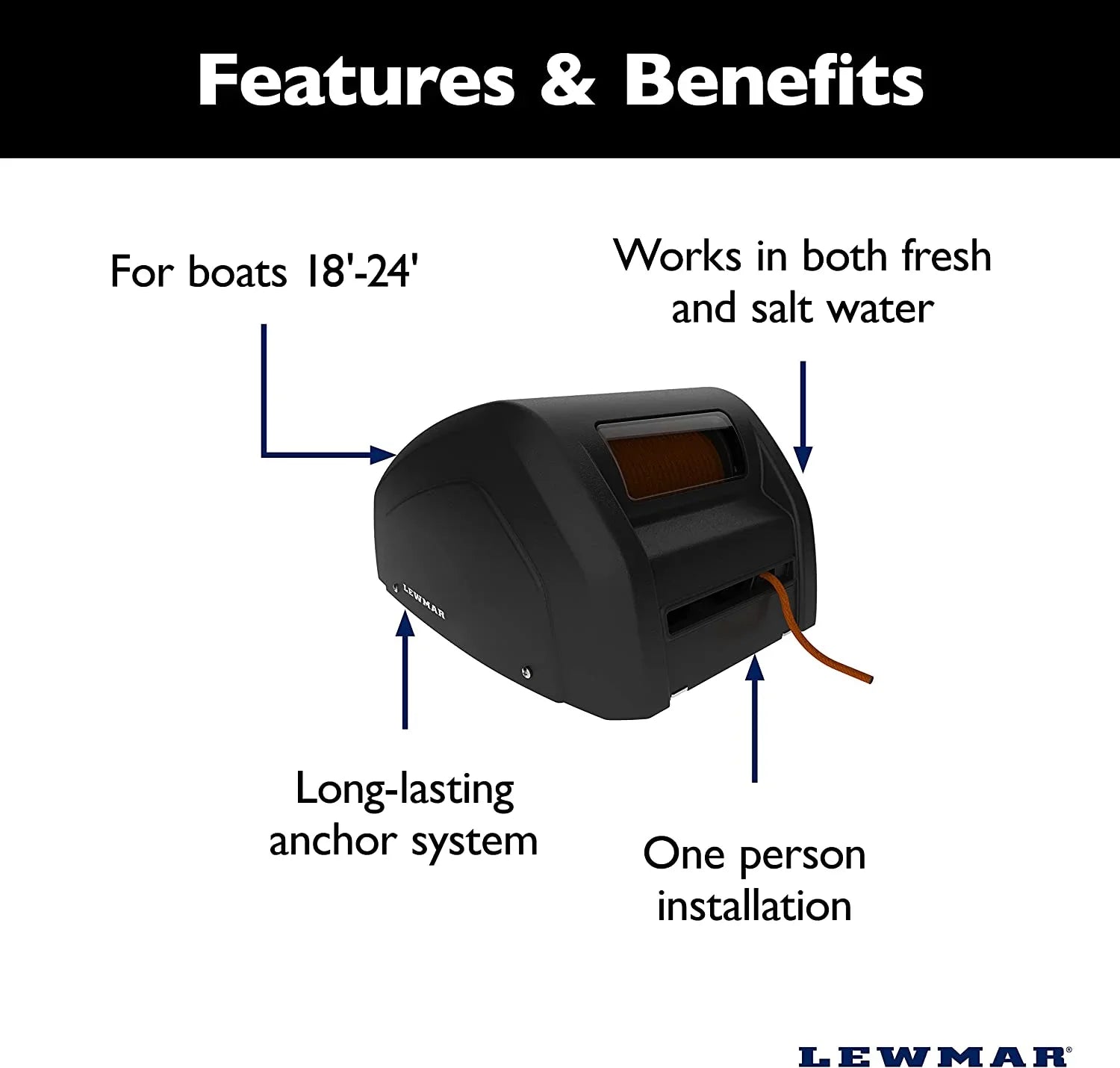 Lewmar New Windlass Crw 400 Captive Reel, 239-66910441