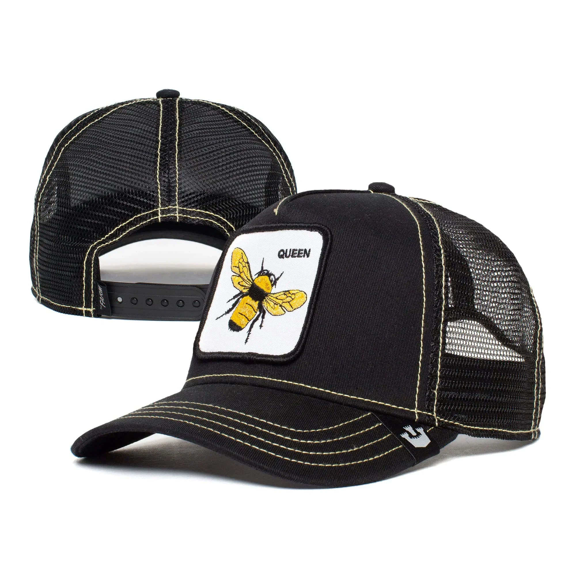 Goorin Bros. The Farm Unisex Original Adjustable Snapback Trucker Hat, Black (Queen Bee), One Size