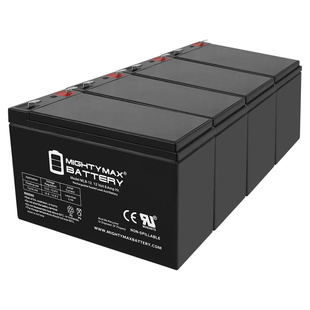 12V 8Ah SLA Battery Replacement for Sea Doo Sea Scooter ZS06 - 4 Pack
