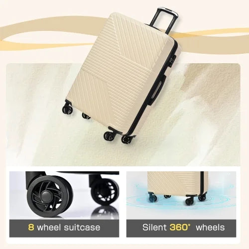 Zateety Hardshell Luggage Sets 3 Piece double spinner 8 wheels Suitcase with TSA Lock Lightweight 20''24''28''