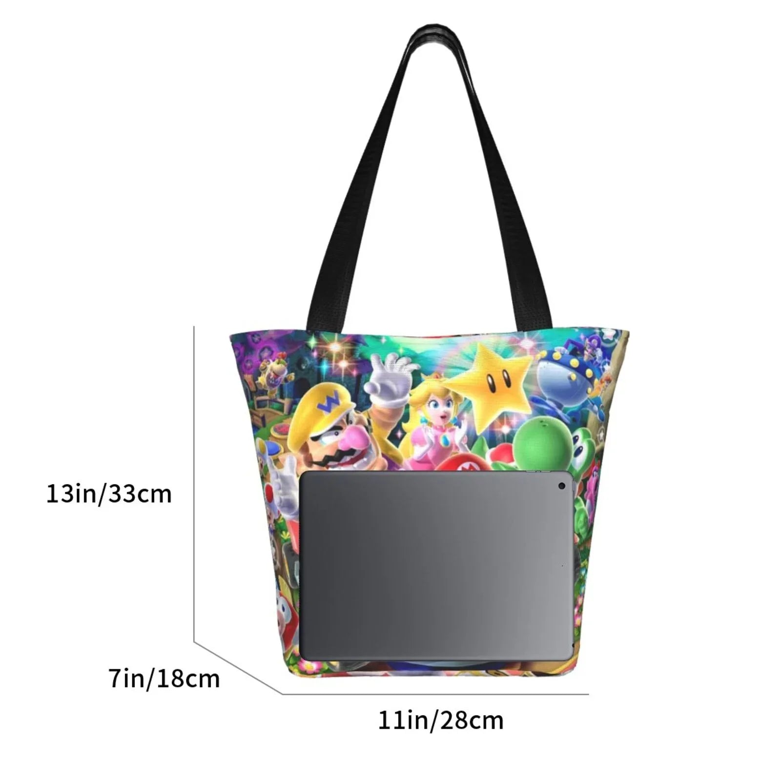 Super Mario Poster Women's Tote Bag Large Capacity Shoulder Handbag For Travel Beach Shopping Business Work School