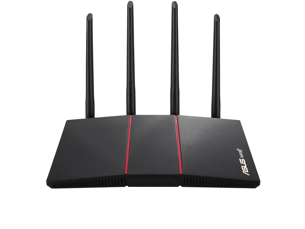 Asus RT-AX55 Wi-Fi 6 IEEE 802.11ax Ethernet Wireless Router - 2.40 GHz ISM Band - 5 GHz UNII Band - 4 x Antenna(4 x External) - 225 MB/s Wireless Speed - 4 x Network Port - 1 x Broadband Port - Gig...