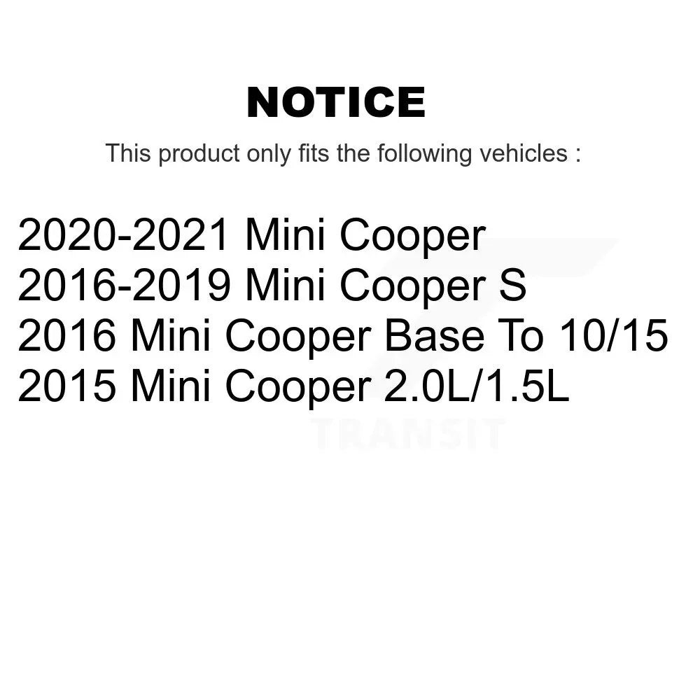 Transit Auto - Rear Coated Drilled Slotted Disc Brake Rotors And Ceramic Pads Kit For Mini Cooper KDA-102245