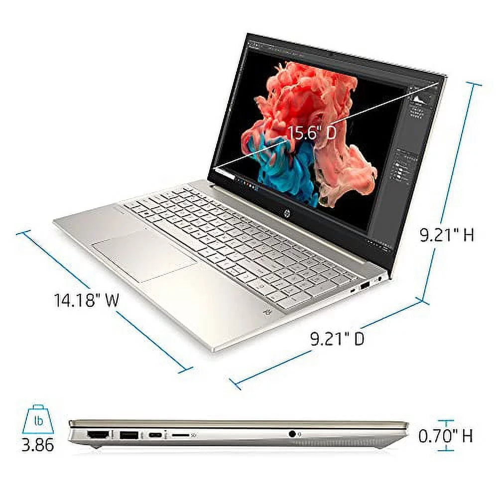 2022 HP Pavilion 15.6" FHD Touchdisplay Laptop 11th Gen Intel Core i7-1165G7 64GB DDR4 2TB NVMe SSD Iris Xe Graphics HDMI USB-C WiFi-6 Bluetooth Backlit Keyboard Windows 11 Pro w/ RATZK 32GB USB