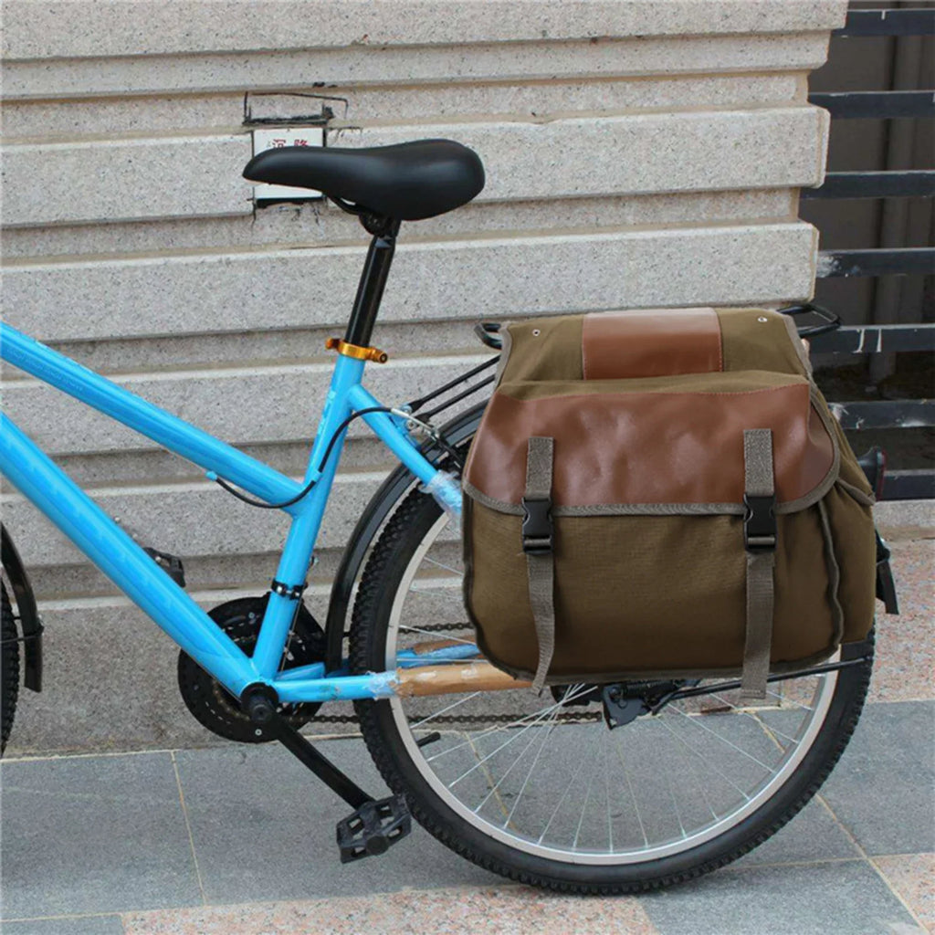 Gecheer Motorbike Large Capacity Saddle Bag Motorcycle Riding Travel Canvas Waterproof Panniers Box Side Tools Bag Pouch for Motorbike