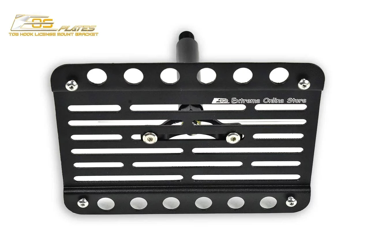 Extreme Online Store Replacement for 2009-2015 Mazda Miata NC | EOS PLatitudee Version 1 Mid Sized Front Bumper Tow Hook License Relocator Mount Bracket Tow-230