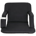 HomGarden Portable Stadium Seat Chair for Bleachers, 6 Reclining Folding Seat Waterproof, Black