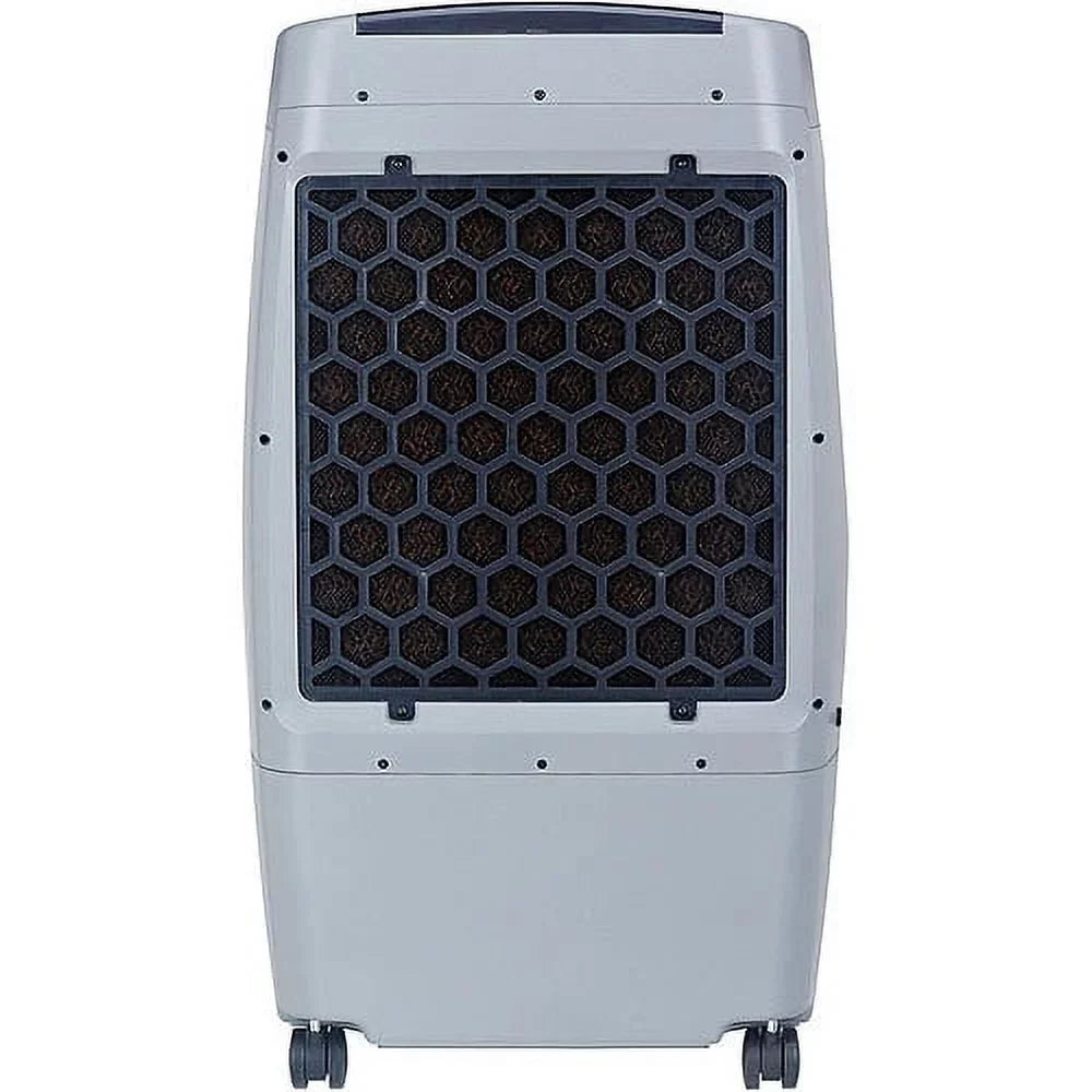 Honeywell 500-694CFM Indoor Outdoor Portable Evaporative Cooler with Fan & Humidifier, Ice Compartment & Remote Control, CO25AE, Gray