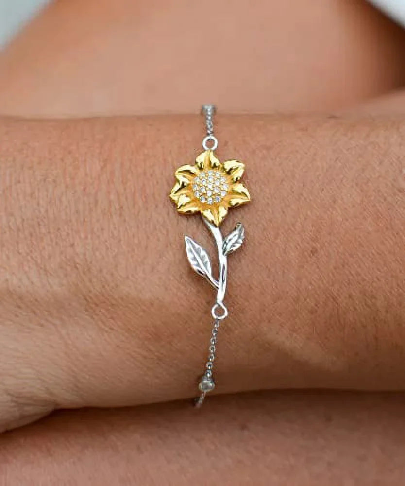 amangny Cheap Wife Gifts, I Wish That Our Love Will Last and Grow Stronger with Each, Sarcastic Holiday Sunflower Bracelet Gifts for Wife, Fancy Wife Gift Ideas, Luxury Wife Gifts, Unique Wife Gifts,