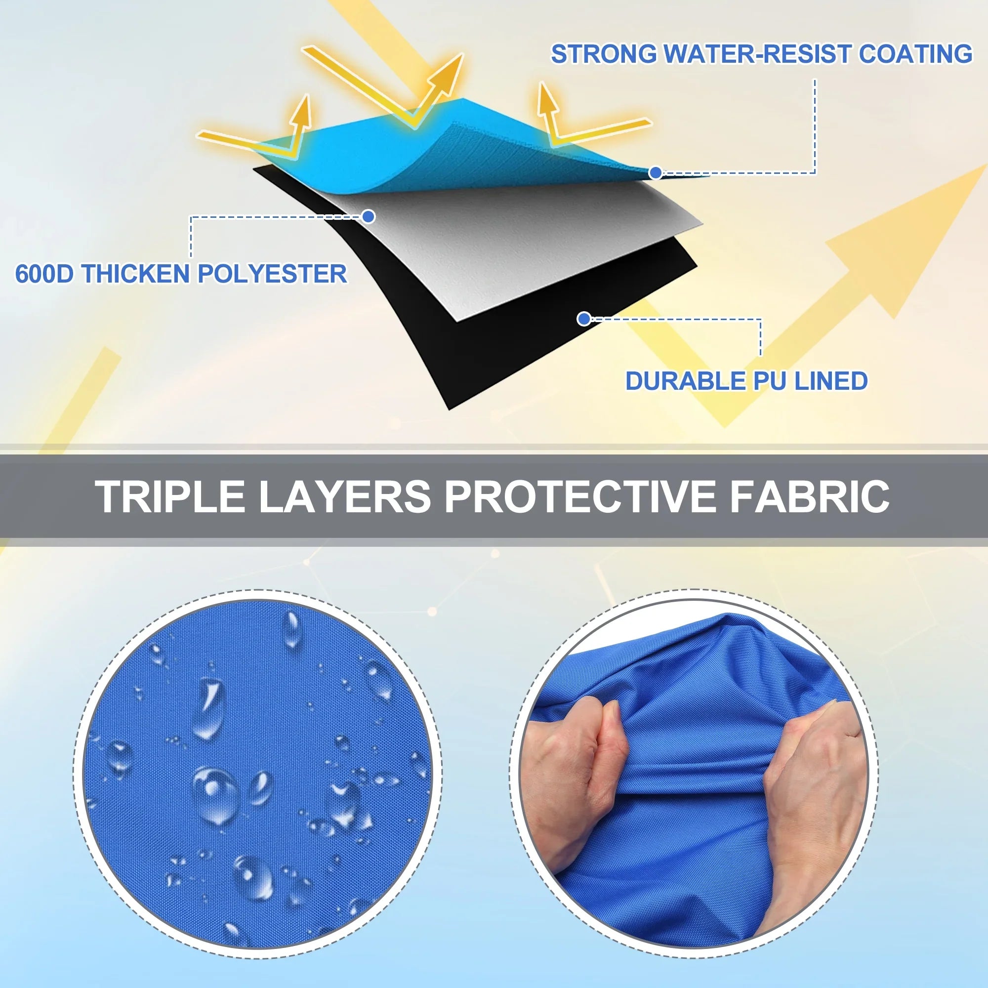 Boat Bimini Top Storage Boot Cover 600D Polyester Canvas Pacific Blue 85"-90" Width for 3 Bow 4 Bow