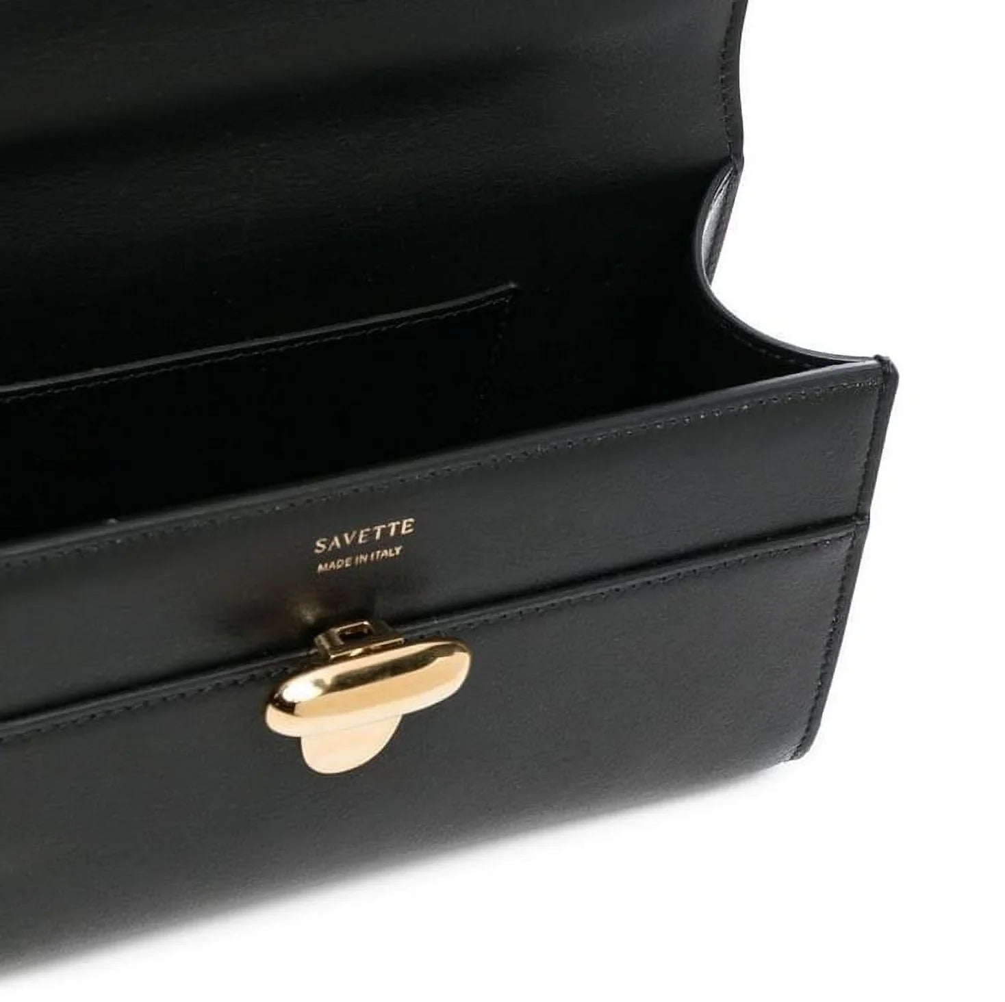 Qi Partner Handbags for Women The Symmetry Leather Top Handle Pochette Bags in Black