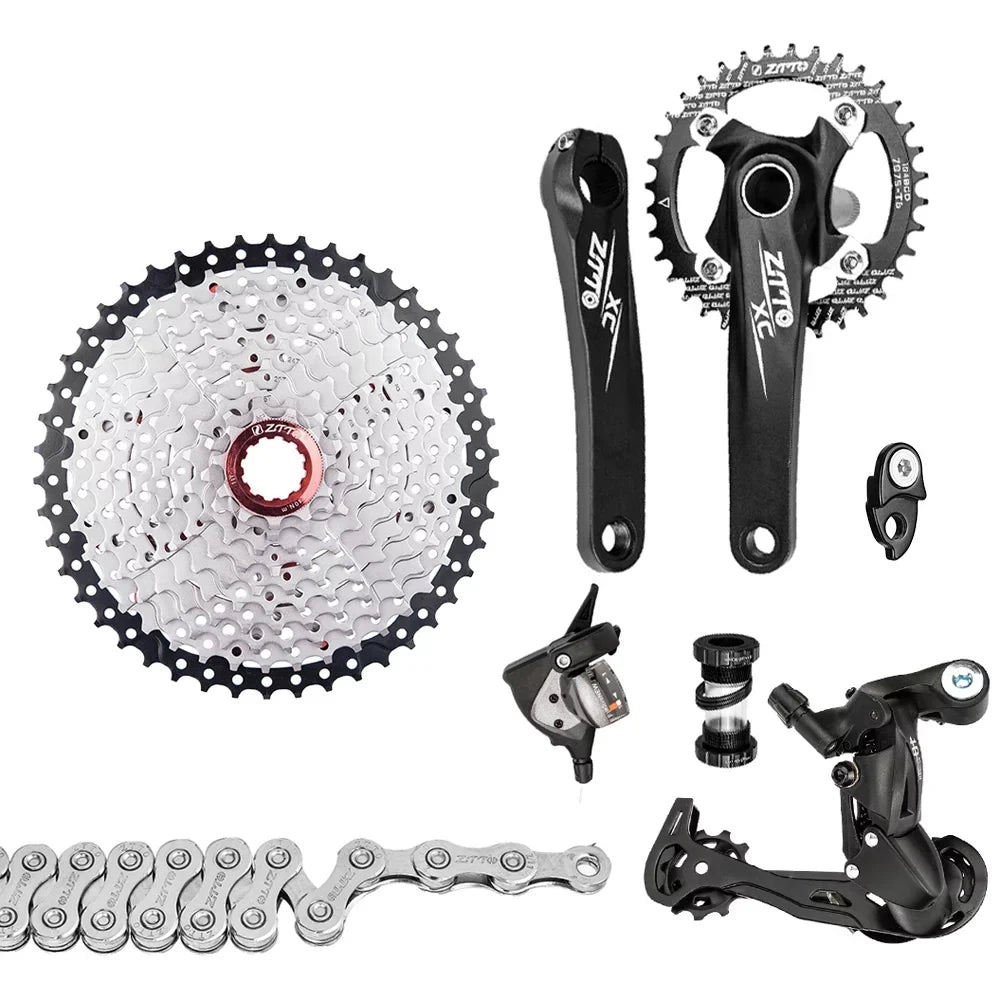 ZTTO Bicycle transmission kit,Flywheel 10 Speed 11-50T Cassette Flywheel Derailleurs er Bike 1x10 Speed Cassette Flywheel 10 Bike Crankset 11-50T 10 Speed Chain Derailleurs Shifter Mountain Bike kit