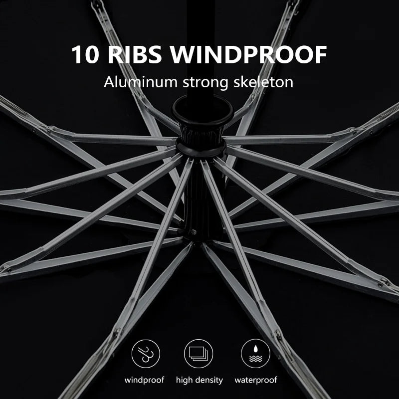 Umbrella Men Business 10 Ribs Wood Handle Golf Sun Umbrellas Windproof Anti UV Parasol Clear Umbrella UPF50+
