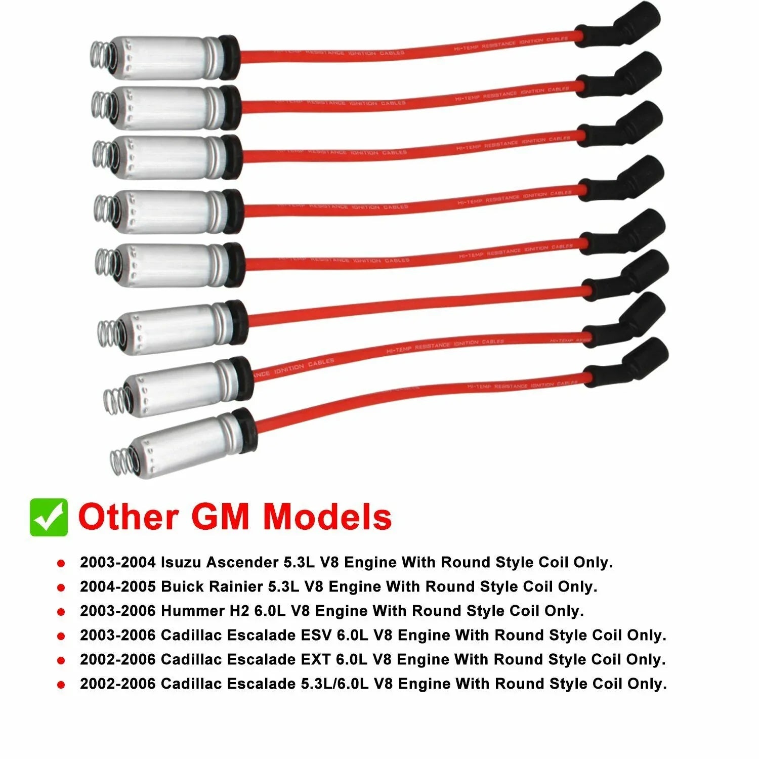 8 Pack Ignition Coil & Spark Plug Wire UF413 for Chevy Silverado 1500 Tahoe GMC Fits select: 2011 ,2013 CHEVROLET SILVERADO K1500 LT