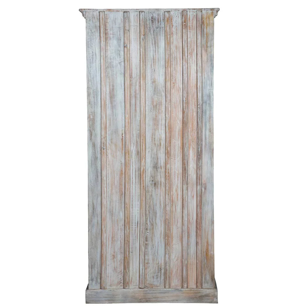 Maadze Shabby Chic White Carved Wardrobe