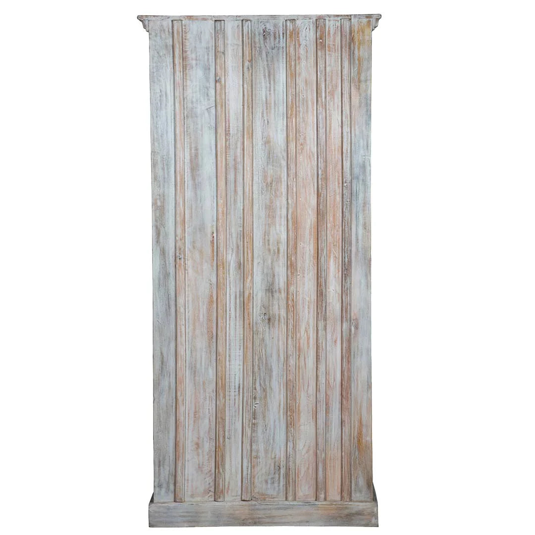 Maadze Shabby Chic White Carved Wardrobe